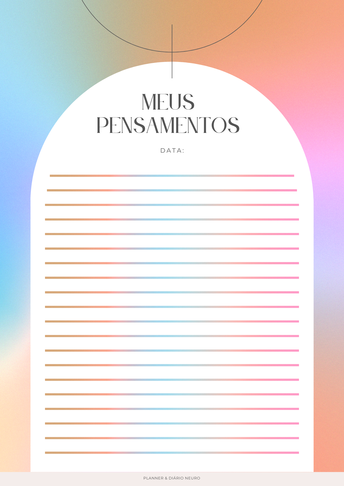 Journal Page 1, página de diário reflexivo do Planner Neuro
